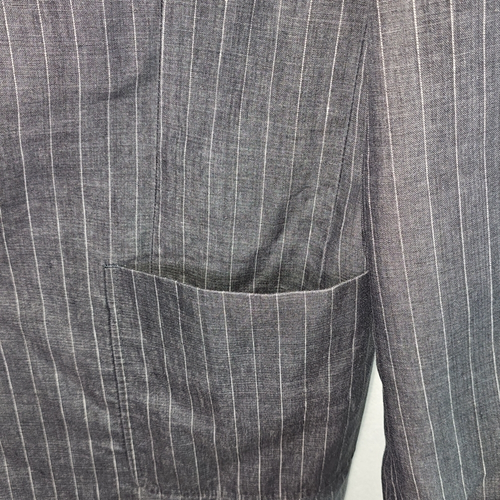 Banana Republic Men’s Pinstripe Linen Blend Blazer 46S Gray 2-Button Suit Jacket - Picture 3 of 13